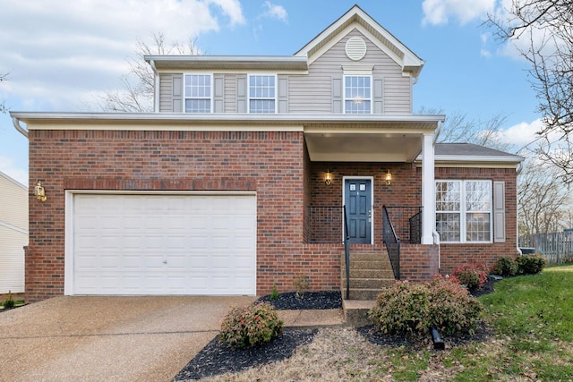 view of front facade featuring a garage