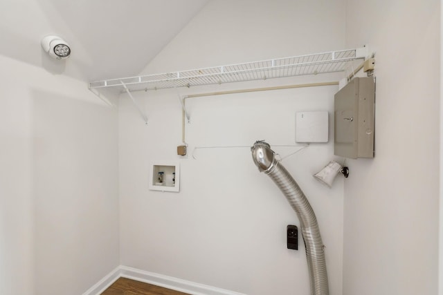 laundry room featuring washer hookup and electric panel