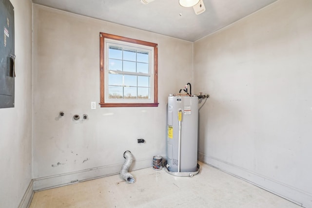 washroom with water heater