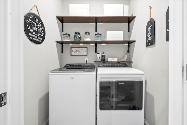 laundry area with separate washer and dryer