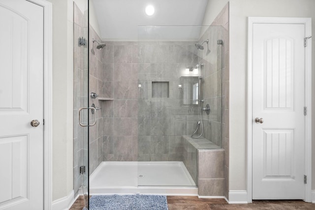 bathroom with walk in shower