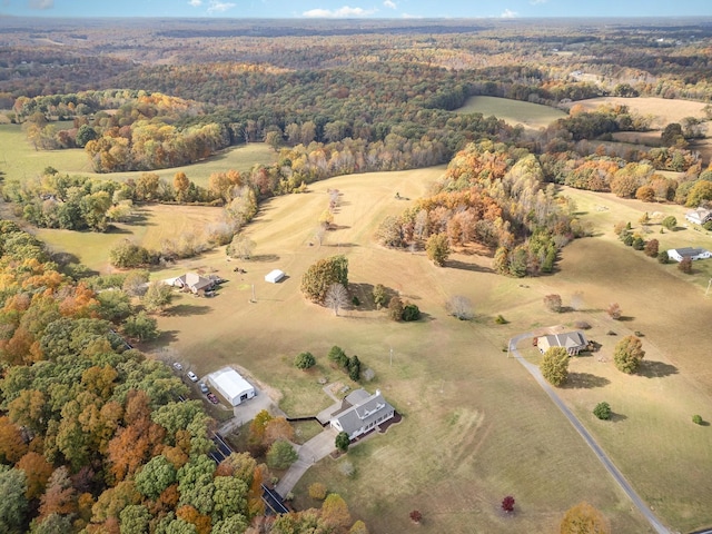 bird's eye view with a rural view