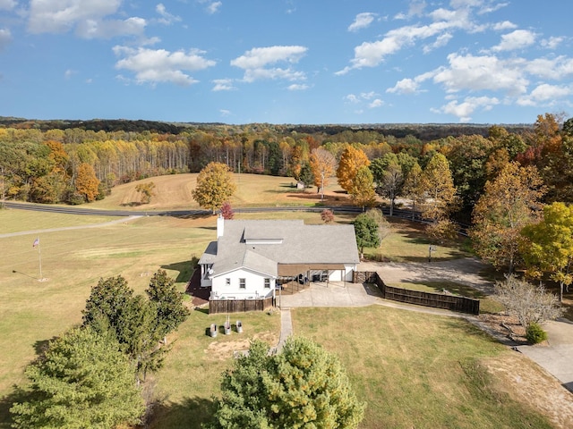 bird's eye view with a rural view