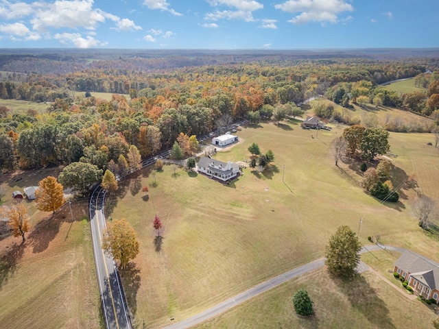 drone / aerial view featuring a rural view