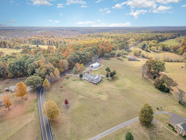 bird's eye view featuring a rural view