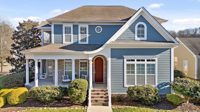 view of front of home with covered porch