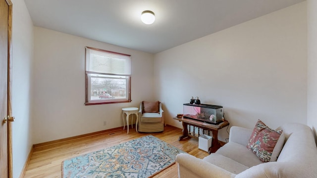 living area featuring light hardwood / wood-style flooring