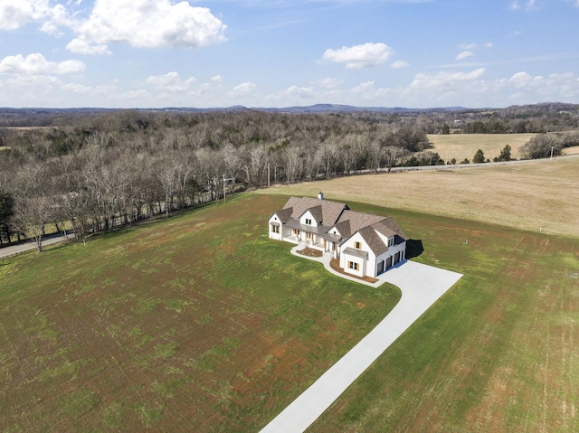 bird's eye view with a rural view