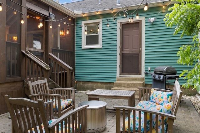 view of patio / terrace with a grill