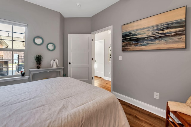 bedroom featuring wood-type flooring