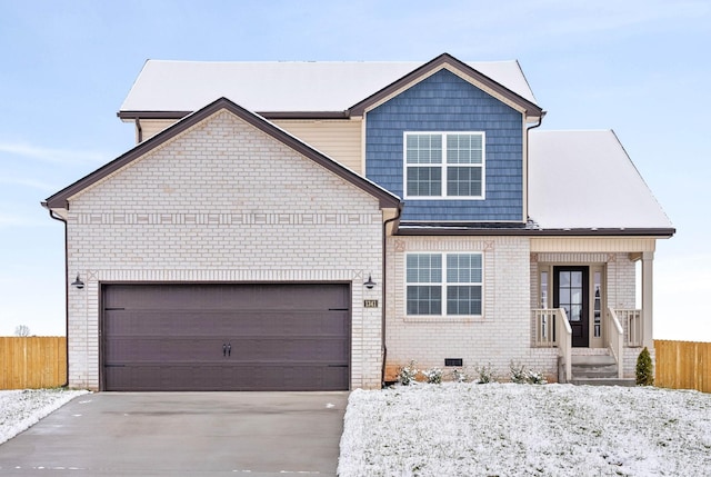 view of front facade with a garage