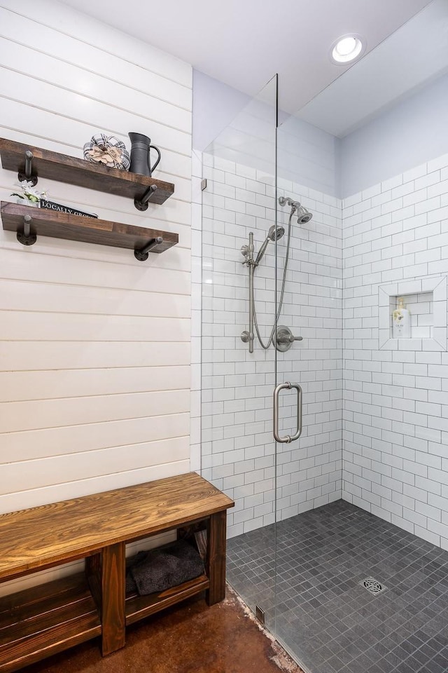 bathroom with walk in shower