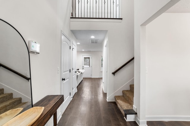 entrance foyer with dark wood-type flooring