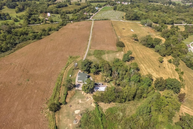 bird's eye view featuring a rural view