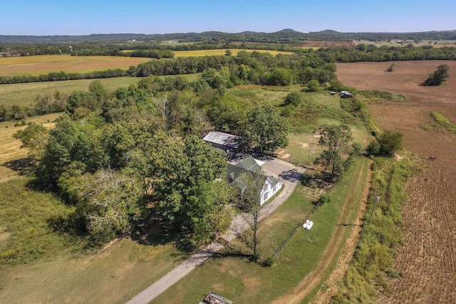 aerial view featuring a rural view