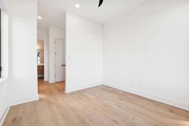 empty room featuring light hardwood / wood-style floors