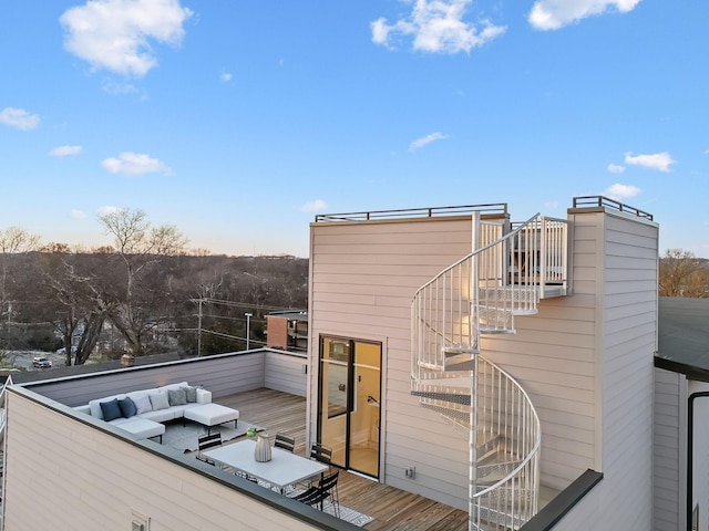 deck featuring outdoor lounge area