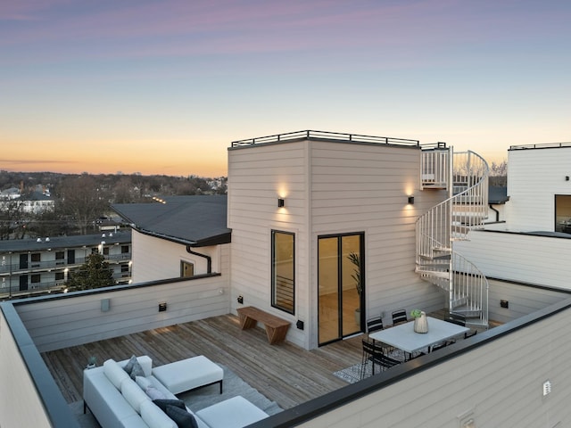 view of deck at dusk