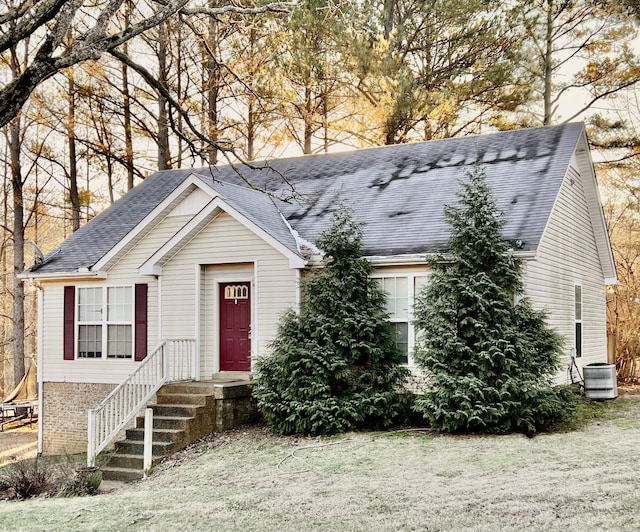 view of front of property with central AC unit