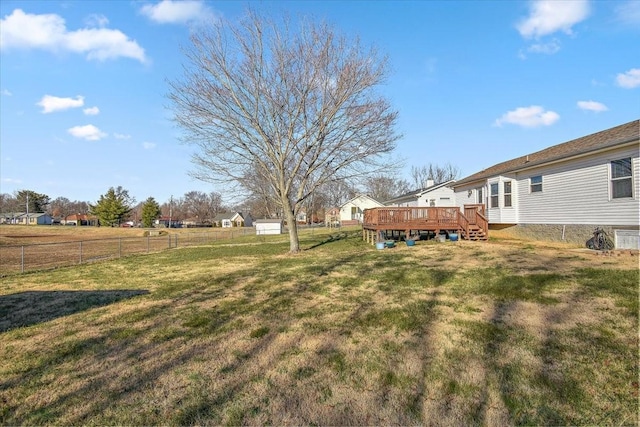 view of yard featuring a deck