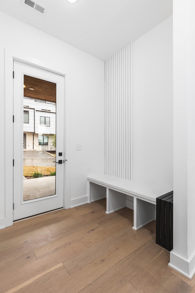 mudroom featuring light wood-type flooring