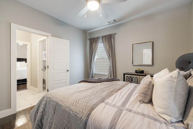 bedroom with ceiling fan