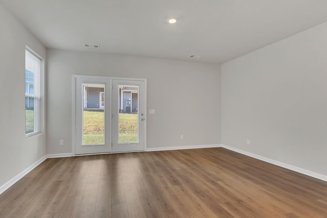 empty room featuring light wood-type flooring