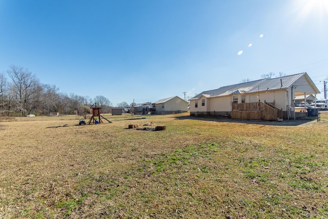 view of yard featuring a playground