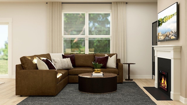 living room featuring hardwood / wood-style flooring