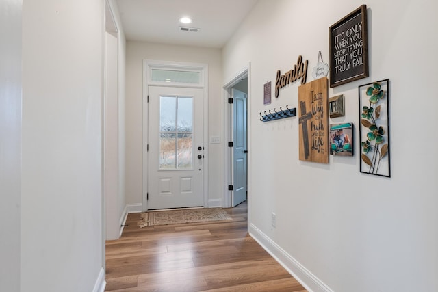 entryway featuring light hardwood / wood-style flooring