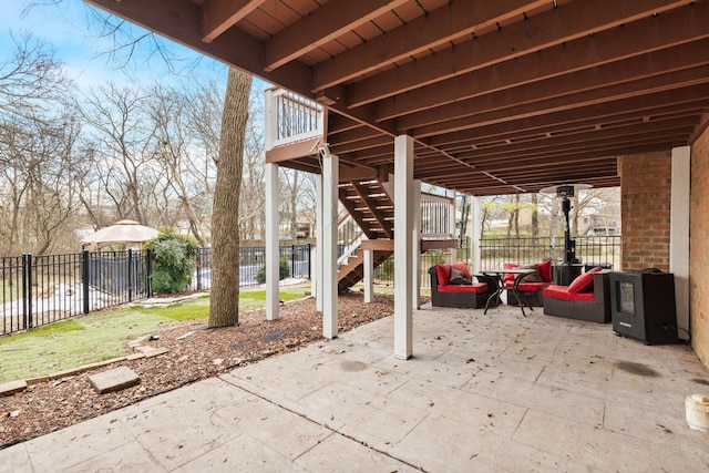 view of patio / terrace featuring an outdoor living space