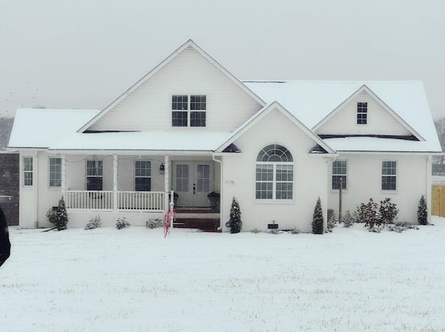 view of front of home featuring covered porch