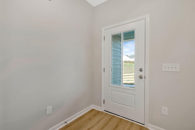 doorway featuring light hardwood / wood-style flooring