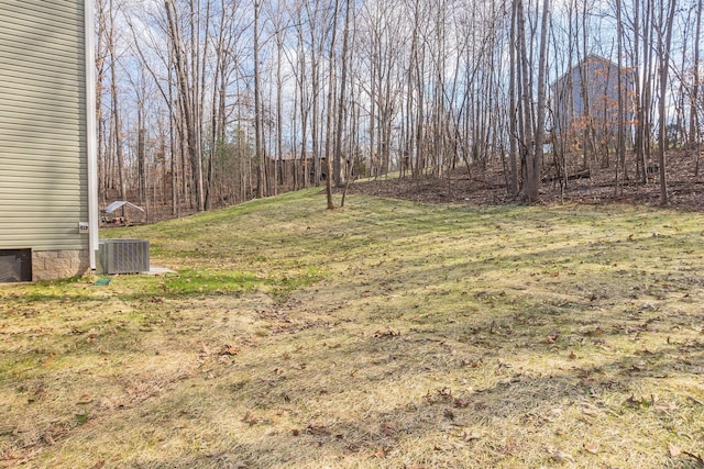 view of yard with central AC