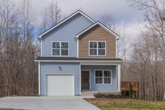 view of property with a garage