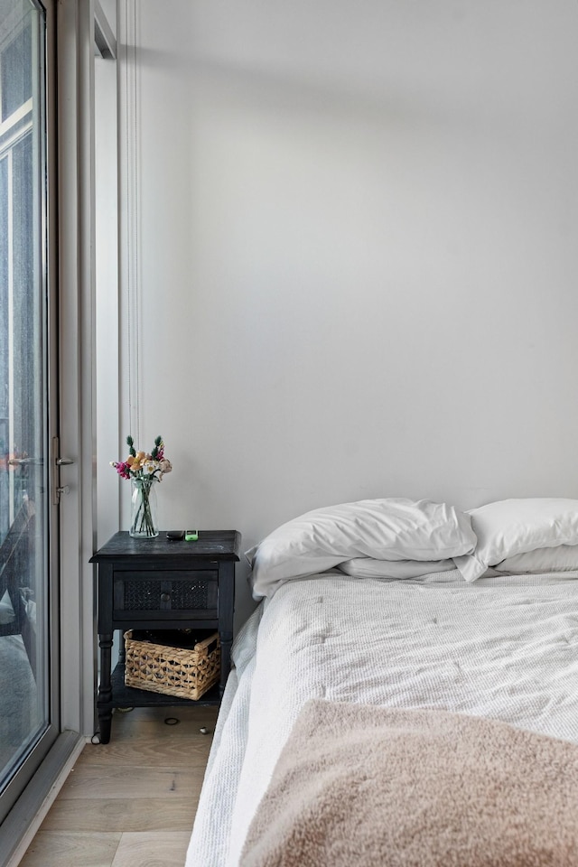 bedroom featuring light hardwood / wood-style floors