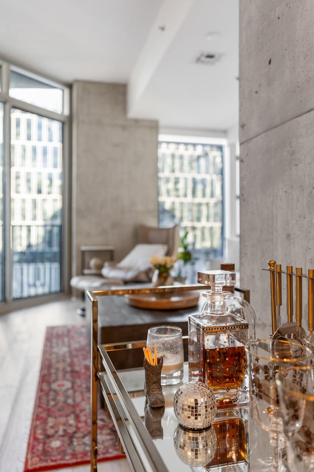 kitchen featuring expansive windows