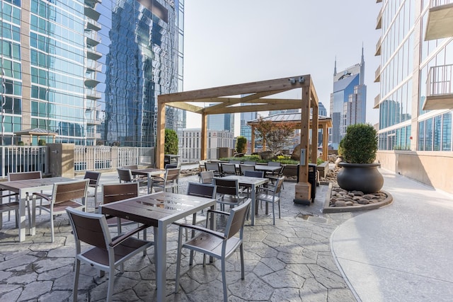 view of patio with a pergola