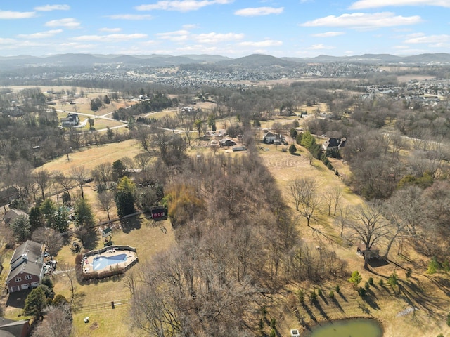 aerial view featuring a mountain view