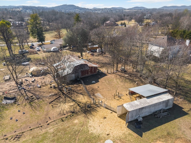 aerial view featuring a mountain view