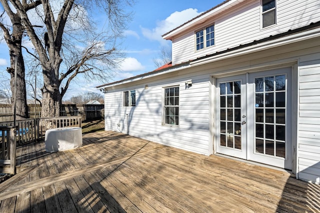 deck featuring french doors