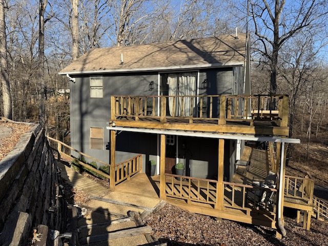 rear view of house with a deck