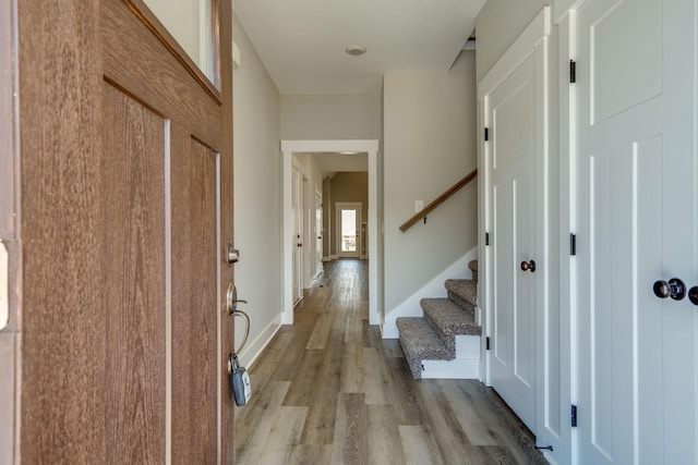 entryway featuring hardwood / wood-style floors