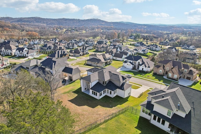 aerial view featuring a mountain view