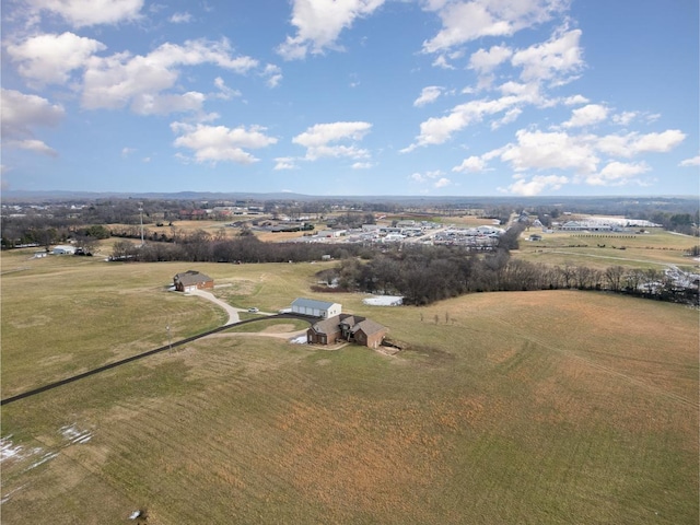 bird's eye view with a rural view