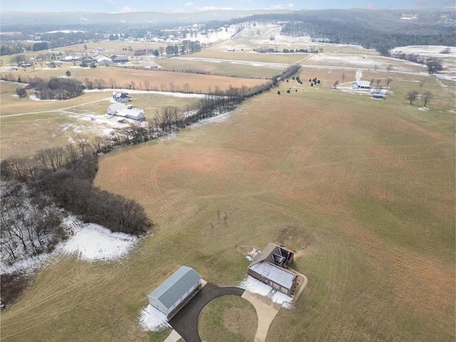 bird's eye view with a rural view