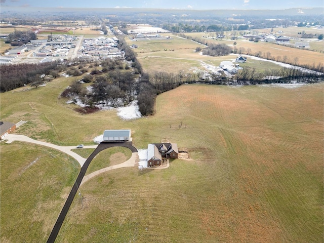 drone / aerial view featuring a rural view