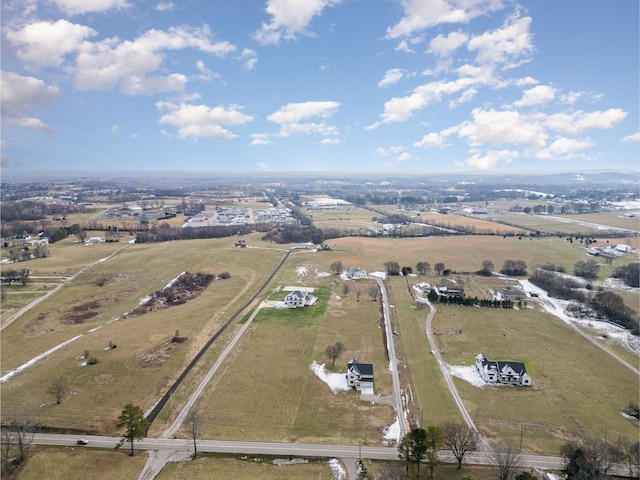 bird's eye view featuring a rural view