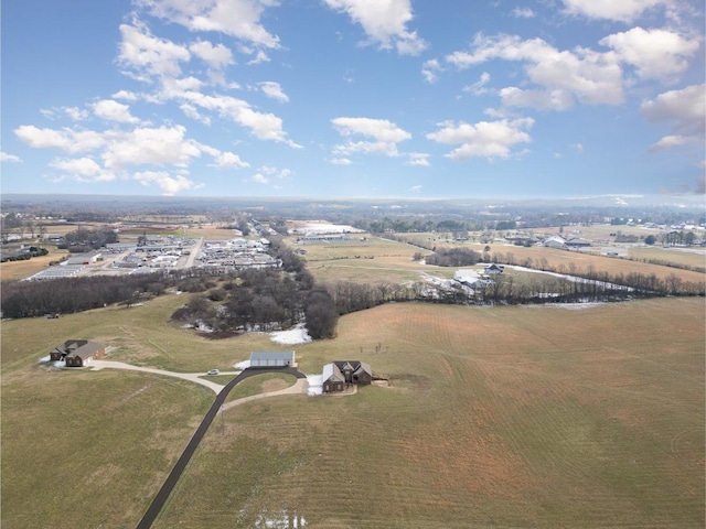 aerial view with a rural view