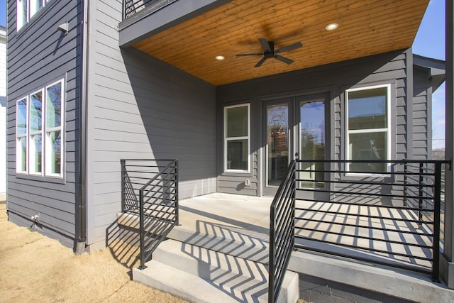 view of patio / terrace with ceiling fan